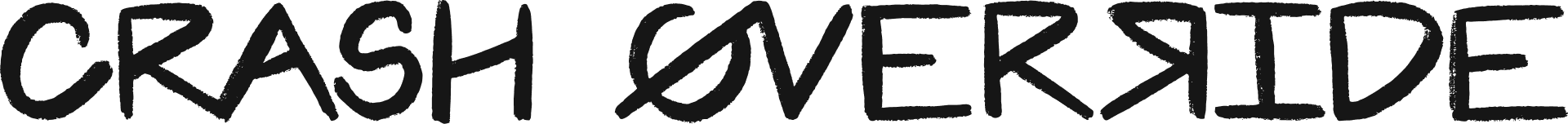 Crash Override wordmark, black on white